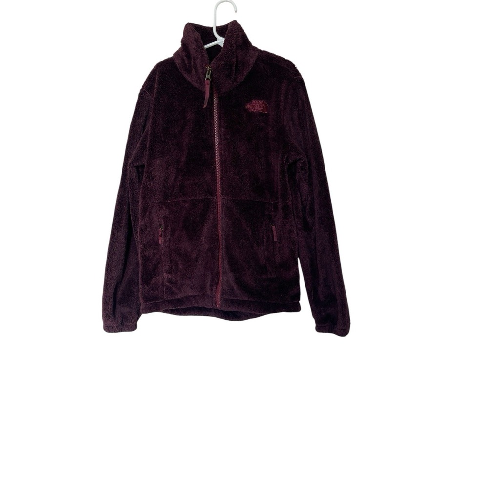 The North Face Osito Fleece Jacket Girls M 10/12 Burgundy‎ Full Zip Fuzzy Soft